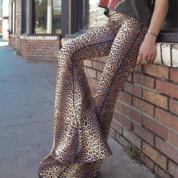 Golden Cat Crop Bell Bottom Pants | Women's Yoga Flare Pants