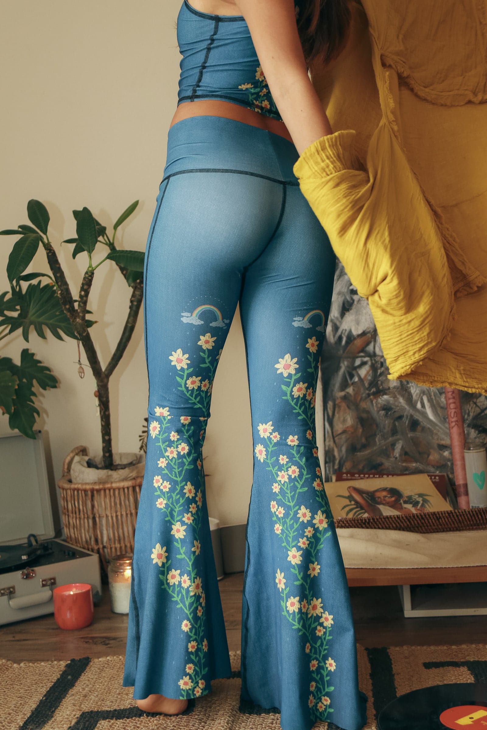 Woodstock Crop Bell Bottom by teeki - womens yoga Bell bottoms flare pants  – Teeki Boutique