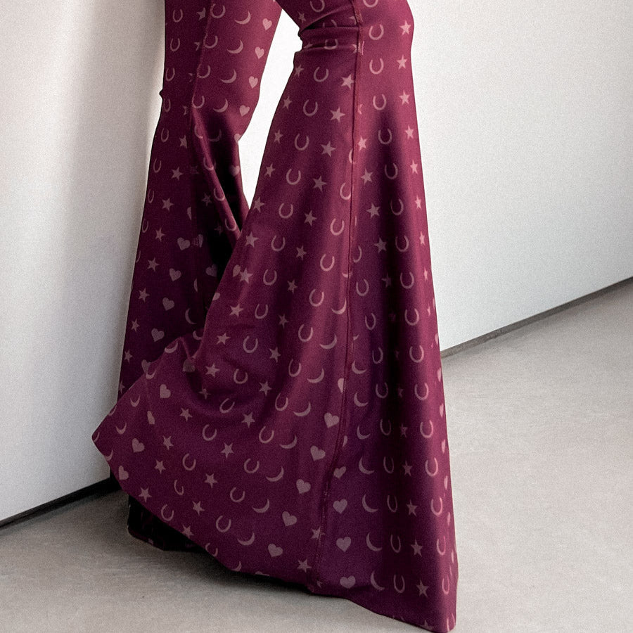 Fortune Teller Bell Bottom Pants | Women's Yoga Flare Pants