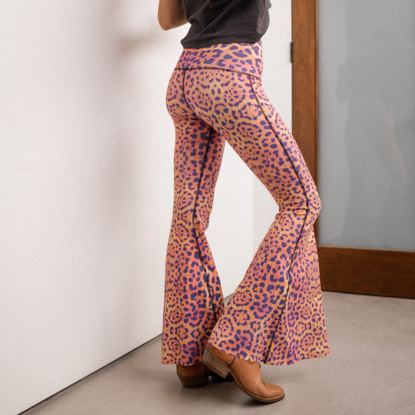 Women's Crop Bell Bottoms – Purple Awakening Flare Pants for Yoga