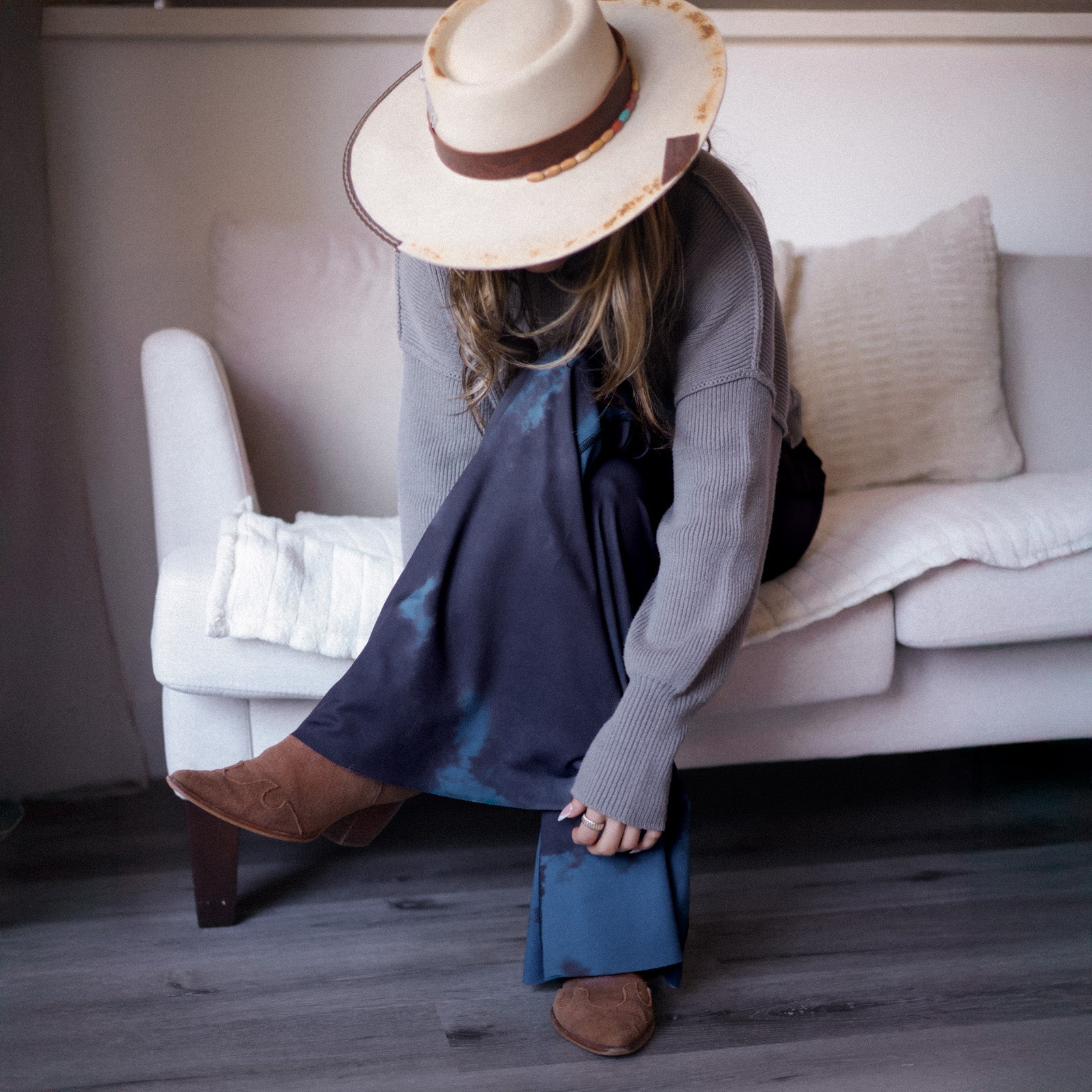 Solstice Sky Crop Bell Bottom Pants | Women's Yoga Flare Pants