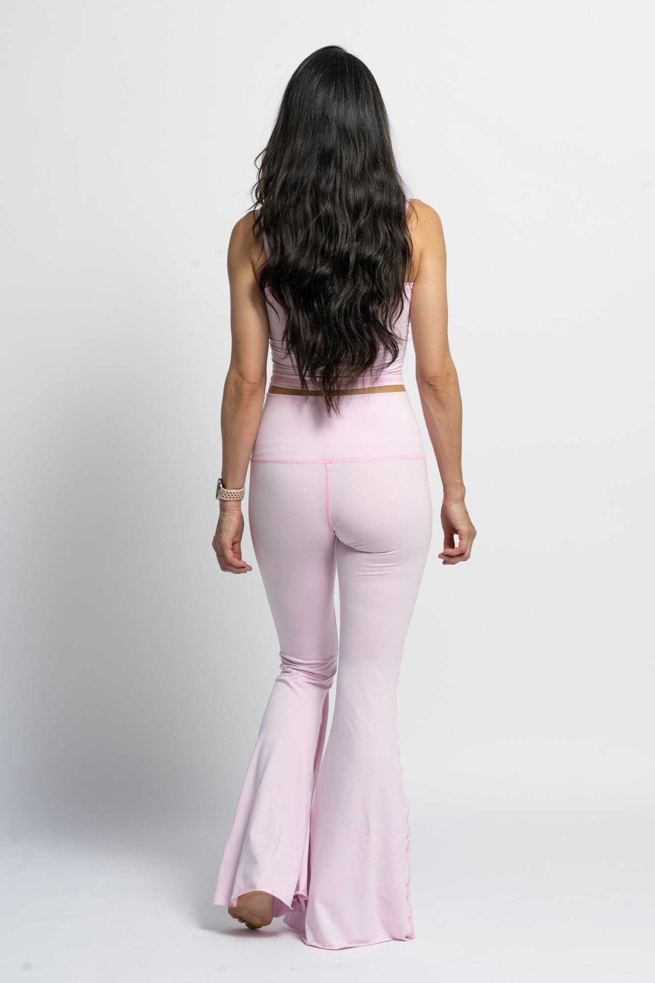 WithLove ♡ Solid Pink Crop Bell Bottom