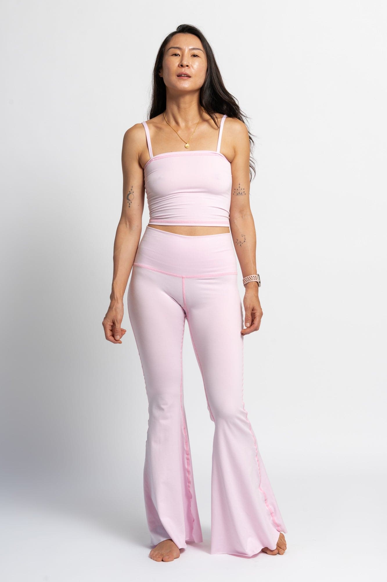 WithLove ♡ Solid Pink Crop Bell Bottom