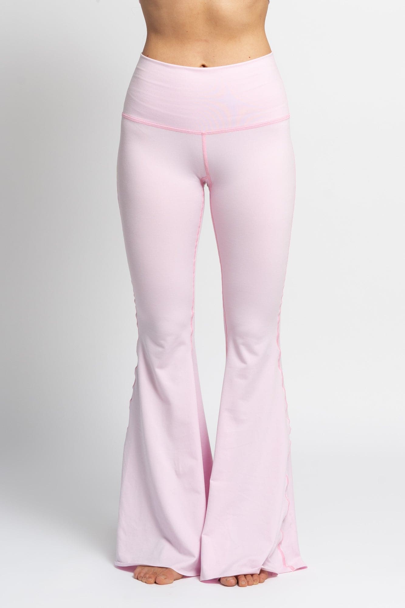 WithLove ♡ Solid Pink Crop Bell Bottom